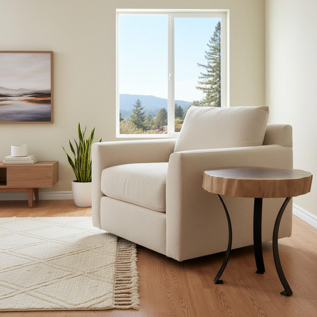 Custom Black Walnut End Table with Metal Legs Forest Edge Tables Custom Black Walnut End Table